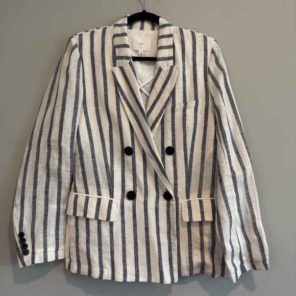 A Loves A Striped Double-Breasted Linen Blazer M - Picture 1 of 6